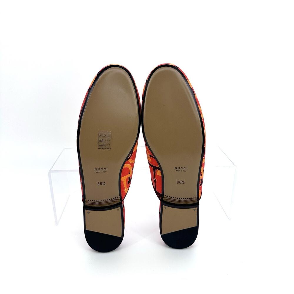NIB Gucci Princetown Mules EU 38.5 US 8.5 Horsebit Print Orange Multi $990 - Picture 10 of 13